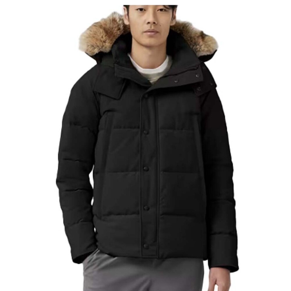 $1650 Canada Goose Men WYNDHAM PARKA HERITAGE COYOTE FUR Coat 3808M BLACK S